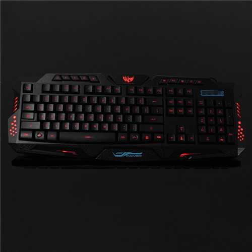 M200 USB 3 Colors LED Backlit Wired Gaming Keyboard