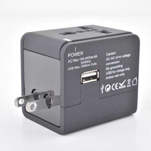 WTA-506 Multifunction Universal Worldwide Travel Charger Converter Adapter Plug