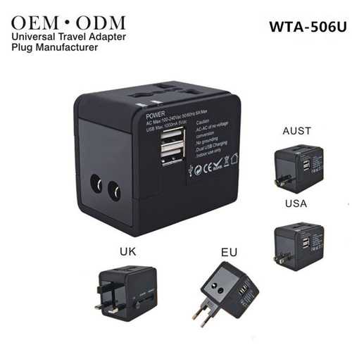 WTA-506U Multifunction Universal Worldwide Travel Charger Converter Adapter Plug