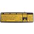 Large Print USB Computer Keyboard High Contrast Yellow Keys Black Letter for Elder