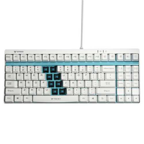 Rapoo V500 White Mechanical Gaming Keyboard 87 Keys Black Blue Brown Switches