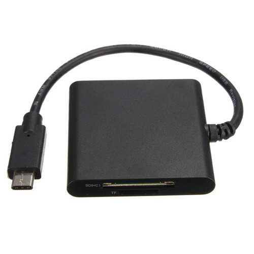 OTG USB 3.1 Type C To 2 Port USB 3.0 Hub + TF SD Card Reader Adapter