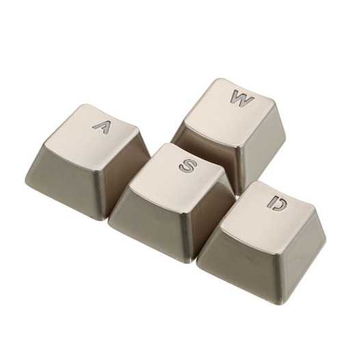 Zinc Alloy Transparent WASD Metal Mechanical Keyboard Keycaps for Cherry MX