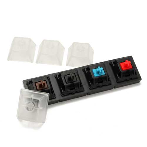 Mechanical Keyboards Switch Tester Set 4 Clear Cherry MX Switches Brown Black Blue Red