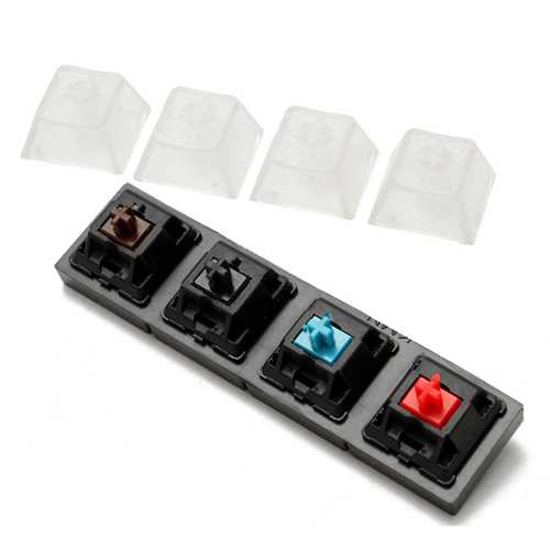 Mechanical Keyboards Switch Tester Set 4 Clear Cherry MX Switches Brown Black Blue Red