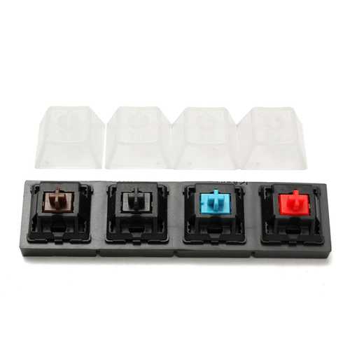 Mechanical Keyboards Switch Tester Set 4 Clear Cherry MX Switches Brown Black Blue Red