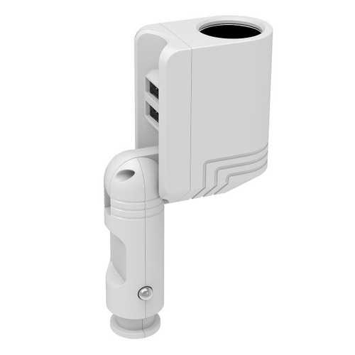 ROCK 2.1A 2 in 1 Foldable Dual USB Ports Car Charger With Car Cigarette Lighter Socket