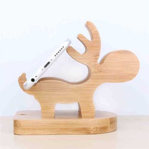 Tounee Universal Wooden Deer Phone Stand Lazy Holder Mobile Bracket for iPhone Samsung Xiaomi HTC