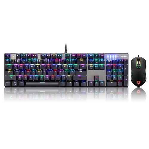 Original Motospeed CK888 NKRO Blue Switch 104Key Mechanical Gaming Keyboard and Mouse Combo