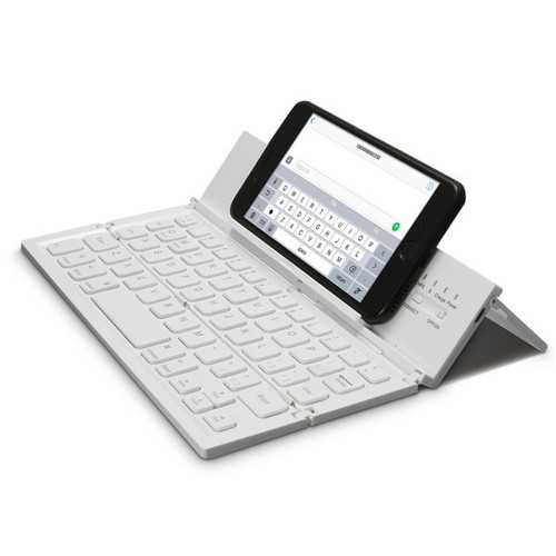 Universal Antiskid Portable Two Segment Folding Bluetooth Keyboard With Bracket