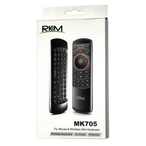 RKM MK705 2.4GHz 3 in 1 Wireless Fly Air Mouse QWERTY Keyboard IR Remote Combo for HTPC Smart TV PC