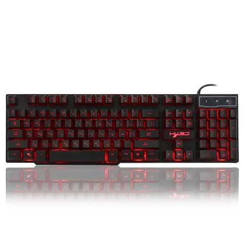 HXSJ R8 Russian English Dual Layout 104 Keys USB Wired Backlit Gaming Keyboard