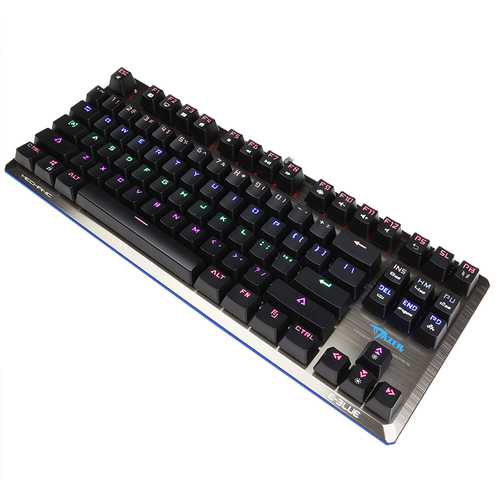 E-Blue K727 87 Keys NKRO USB Wired Mixed Backlit Mechanical Gaming Keyboard Blue Switch Black Switch