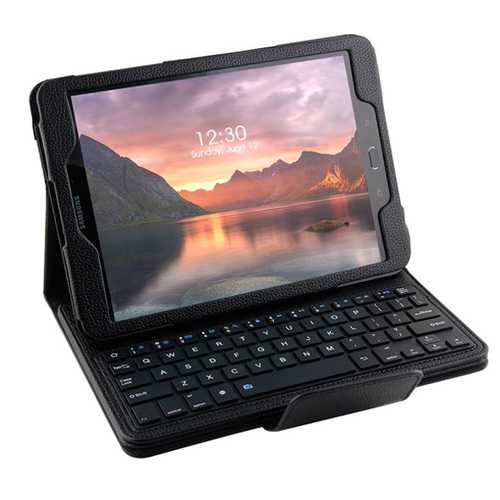 Folding Stand Pu Leather Bluetooth Keyboard Case For 9.7 Inch Samsung Galaxy Tab S3