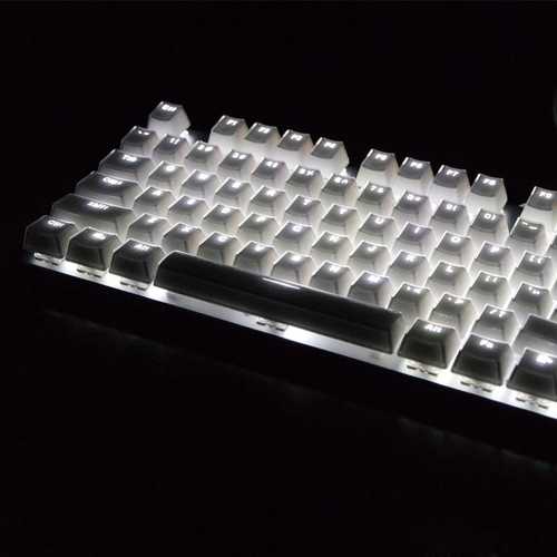 Rapoo V500S Ice Crystal 87 Key USB Wired White Backlit Mechanical Gaming Keyboard Brown Switch