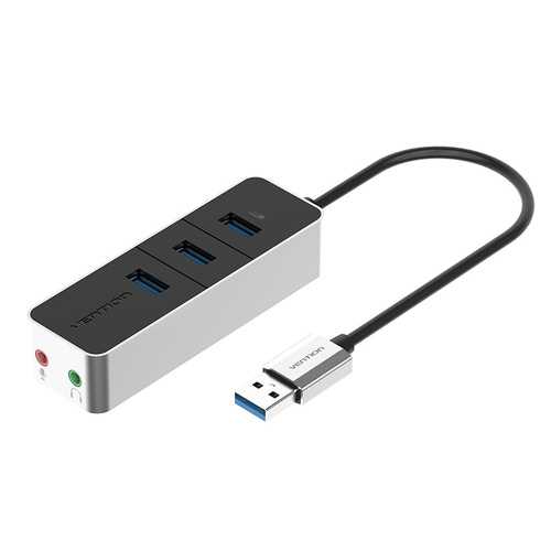 Vention VAS-J46 High Speed 3-Port USB 3.0 Audio External Sound Card Hub