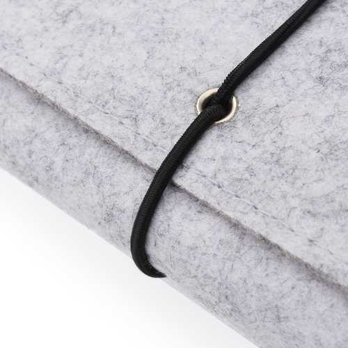 17*12.5*4cm Mini Portable Gray Wool Felt Storage Bag Pouch for Mouse Charger