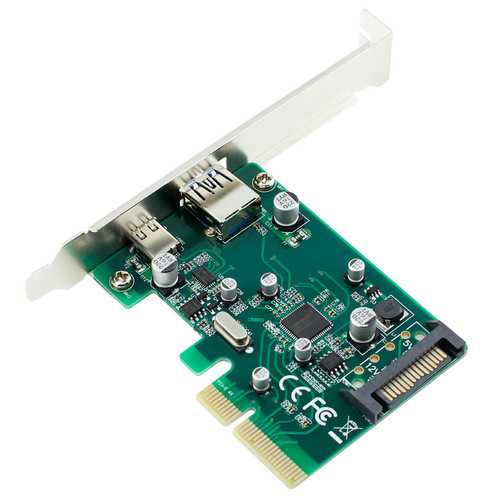 Ult Unite 10Gbps PCI-E 4x to USB 3.1 USB 3.0/Type-C Expension Card Adapter with SATA Power