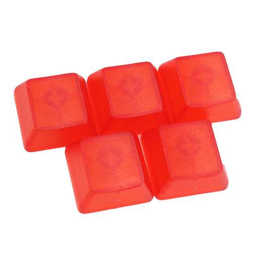 5PCs Transparent Keycap Clear All Height Red White for Mechanical Keyboard R1 R2 R3 R4