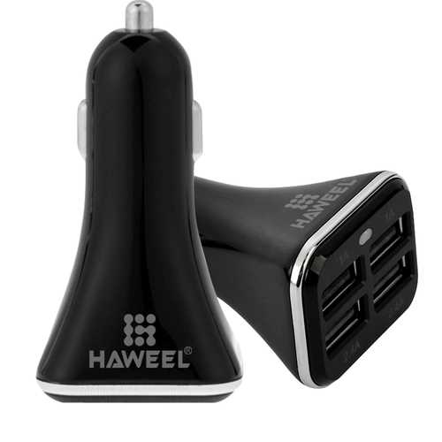 Haweel 6.8A 4 USB Ports Quick Charge Car Charger Travel Adapter for Xiaomi 6 Samsung S8 iPhone 7