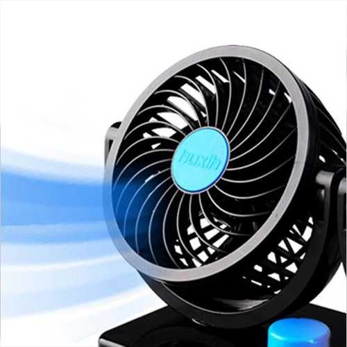 Car Electric Mini Fan Low Noise Summer Car Auto Conditioner 12V 360 Degree Rotating 2 Gears