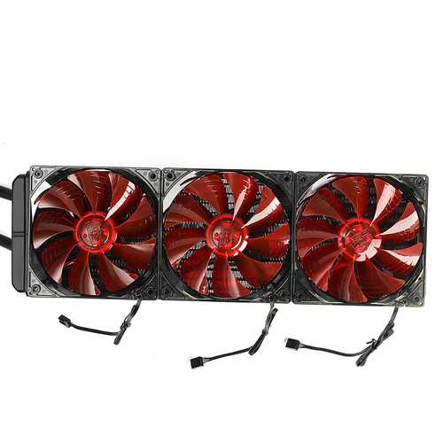 Pccooler 12V 3x12cm FansLED CPU Water Liquid Cooler Cooling Fan Water Cooled Radiator Heat Sink