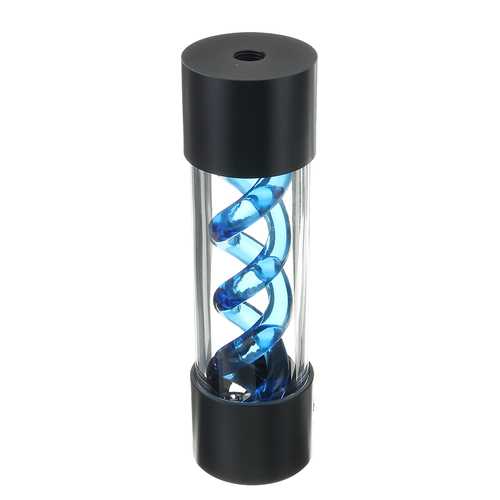 G1/4 200mm Blue Computer Cylinder T-Virus Helix Suspension Water Cooling Tank For Computer Cooling