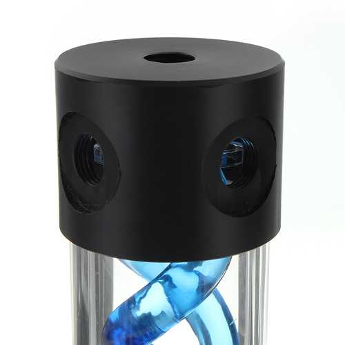 G1/4 200mm Blue Computer Cylinder T-Virus Helix Suspension Water Cooling Tank For Computer Cooling