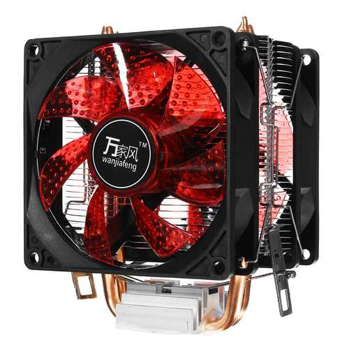 LED Double Heat Pipe Dual Fan Quiet CPU Cooler Cooling Fan Heat Sink For LGA 1155 775 1156 AMD