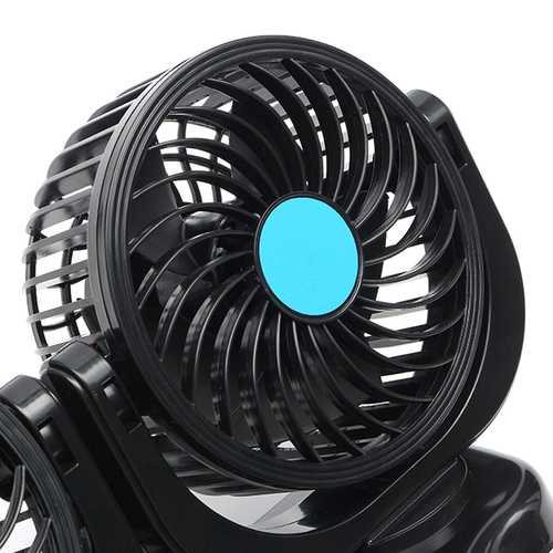 Dual Head 12V Car Fan Portable Vehicle Truck 360 Degree Rotatable Auto Cooling Cooler