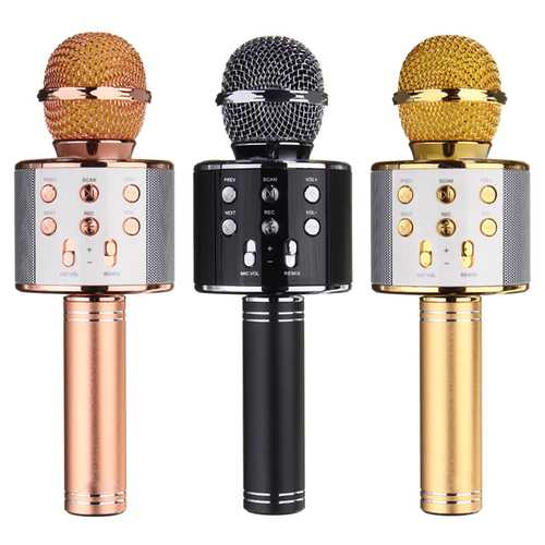 Wireless Mini Portable WS-858 Karaoke Microphone Bluetooth USB Speaker Outdoor