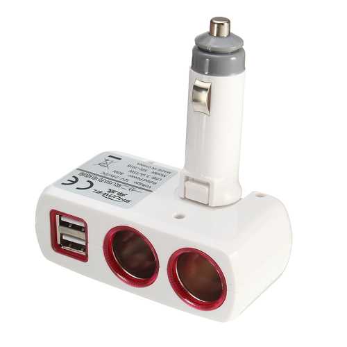 Dual USB Ports 3.1A 12V Car Cigarette Lighter Socket Two Way Charger with LED Light for S8 Mi6