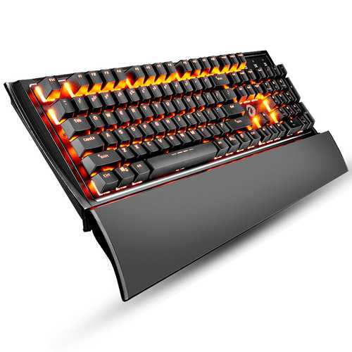 Dareu EK835 104 Keys Orange Light LED Backlight BOX Shaft Gaming Mechanical Keyboard Metal Panel