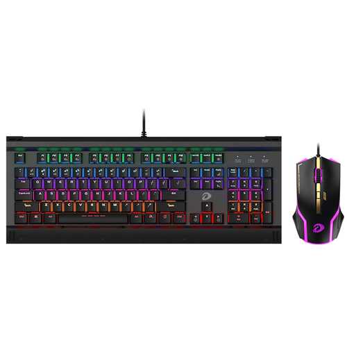 Dareu EK812T 104Keys LED Backlight Keyboard Mouse Combos Professional Gaming Mechanical Keyboard