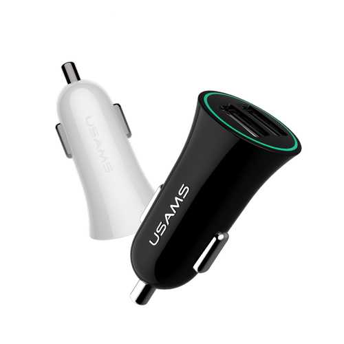 USAMS US-CC013 2.1A 2 USB Ports Small Horn Type Car Charger For iphone7/7Plus Samsung S8 Xiaomi 6