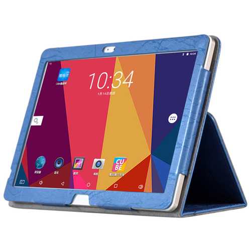 PU Leather Case Folding Stand Cover For 10.1 inch ALLDOCUBE Cube Free Young X7 Tablet Blue