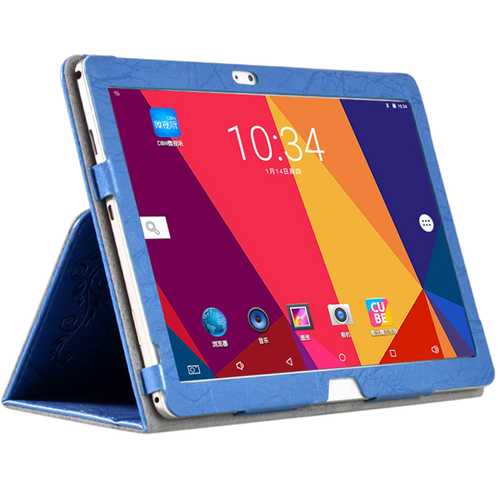 PU Leather Case Folding Stand Cover For 10.1 inch ALLDOCUBE Cube Free Young X7 Tablet Blue