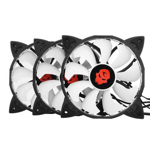 Coolmoon 30000Hrs 3PCS 120mm RGB Adjustable LED Cooling Fan with Controller Remote For PC Cooling