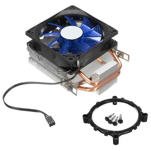 9cm LED 3 Pin CPU Cooling Fan Cooler Heat Sink For Intel LAG/1155/1156 AMD 754/AM2/AM2+AM3/FM1