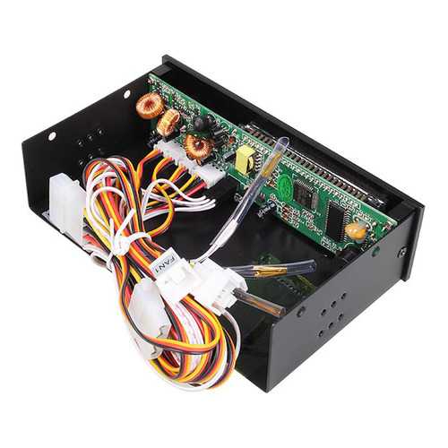 Akasa AK-FC-07BK VFD Display 5.25 Inch 3 Channel Fan Controller With Temperature Monitoring Alarm