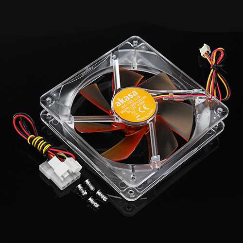 Akasa AK-183-L2B 120 x 120 x 25mm 3Pin Amber Cooling Fans Twin Ball Bearing for PC