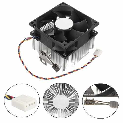 4PIN 12V Socket PWM 7 Fan Computer CPU Cooler Aluminium Heat Sink AMD Copper Core