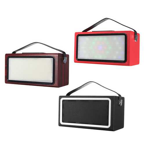 Bluetooth Wireless Retro Style Radio FM LED Light Speaker Support AUX USB TF