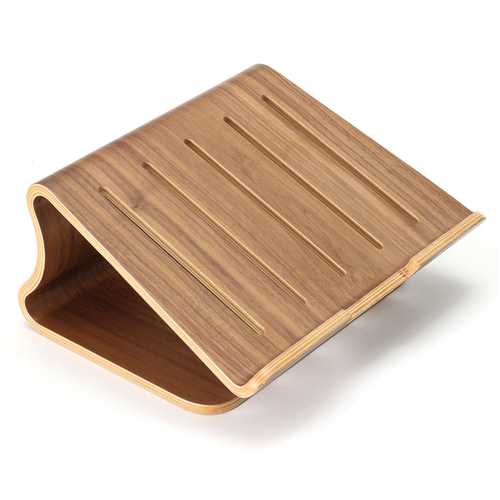 Wooden Laptop Cooling Holder Stand Radiator Dock Tray For Notebook Tablet