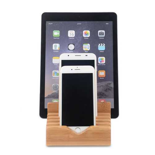 6 in 1 Natural Wood Charging Station Docking Organizer For Tablet Cell Phone