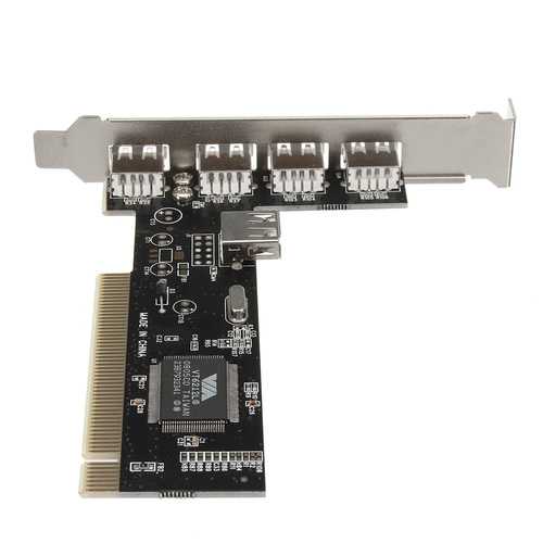 4+1 Port High Speed PCI to USB 2.0 Expansion Hub Card Controller Adaptor Module