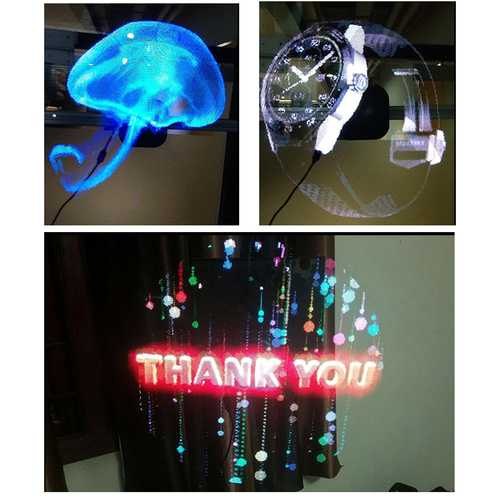 Full Naked Eye 3D Holographic Hologram Graphics LED Fan Advertising Display