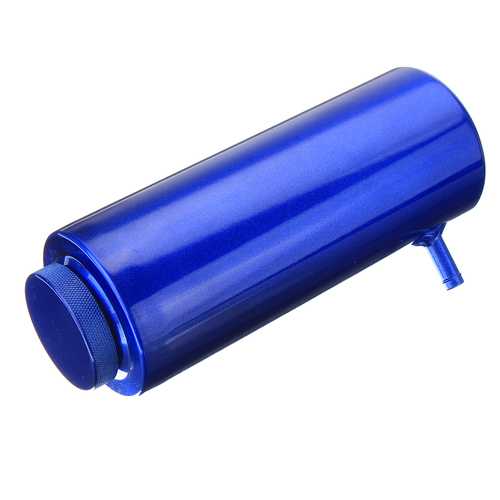 800ml Cylinder Radiator Overflow Reservoir Coolant Tank Black/Blue Aluminum Can