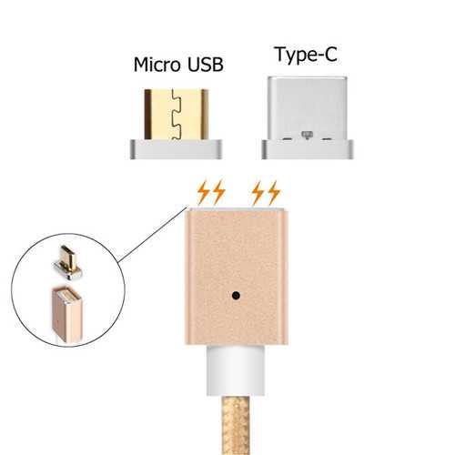 1M 2 In 1 Magnetic Nylon USB Charger Date Cable For Cellphone Tablet