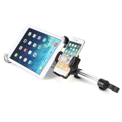 Universal Aluminum Alloy Car Headrest Holder For Phones And 9''-14'' Tablets